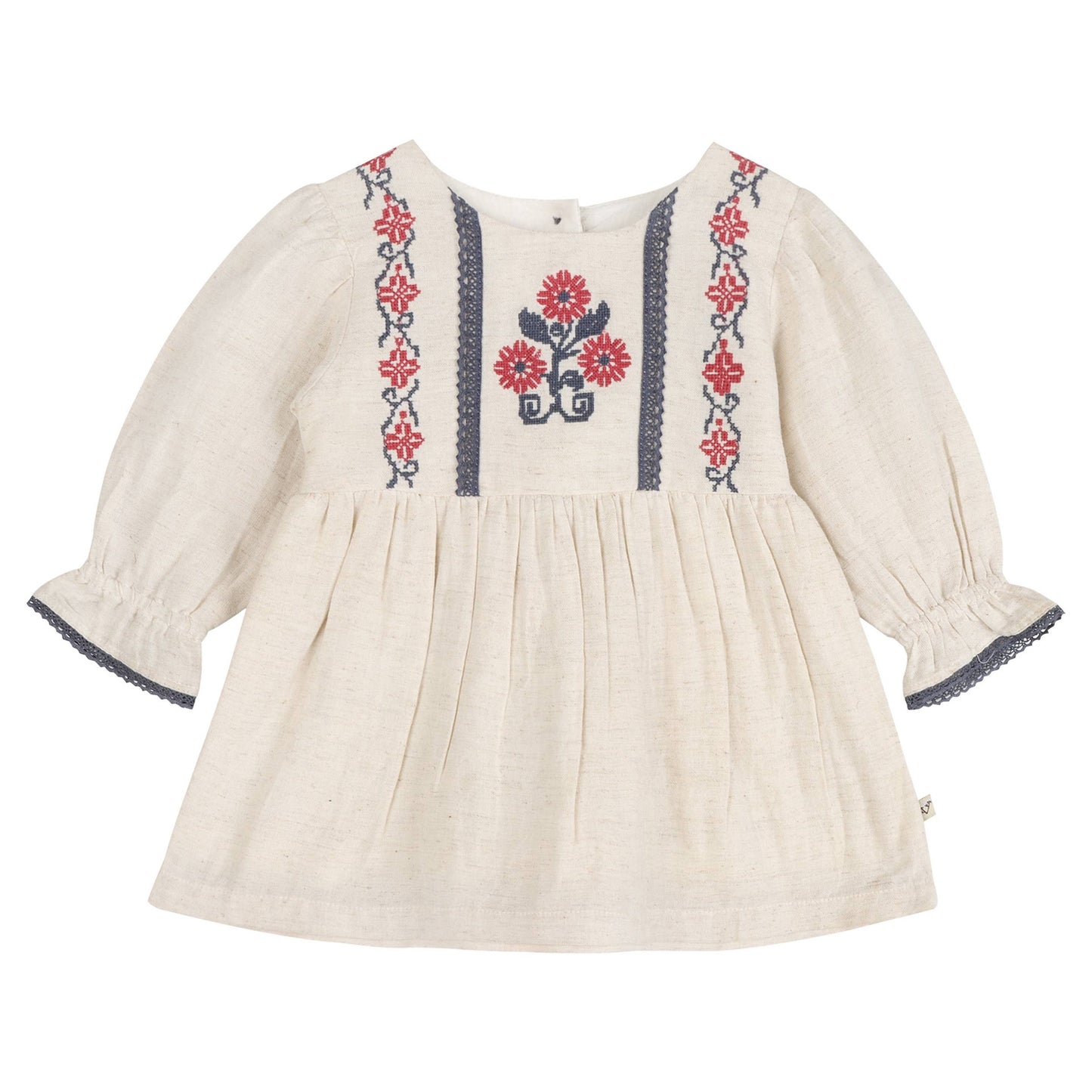 Eileen Embroidered Floral Dress & Bloomer Set | Viverano Organics