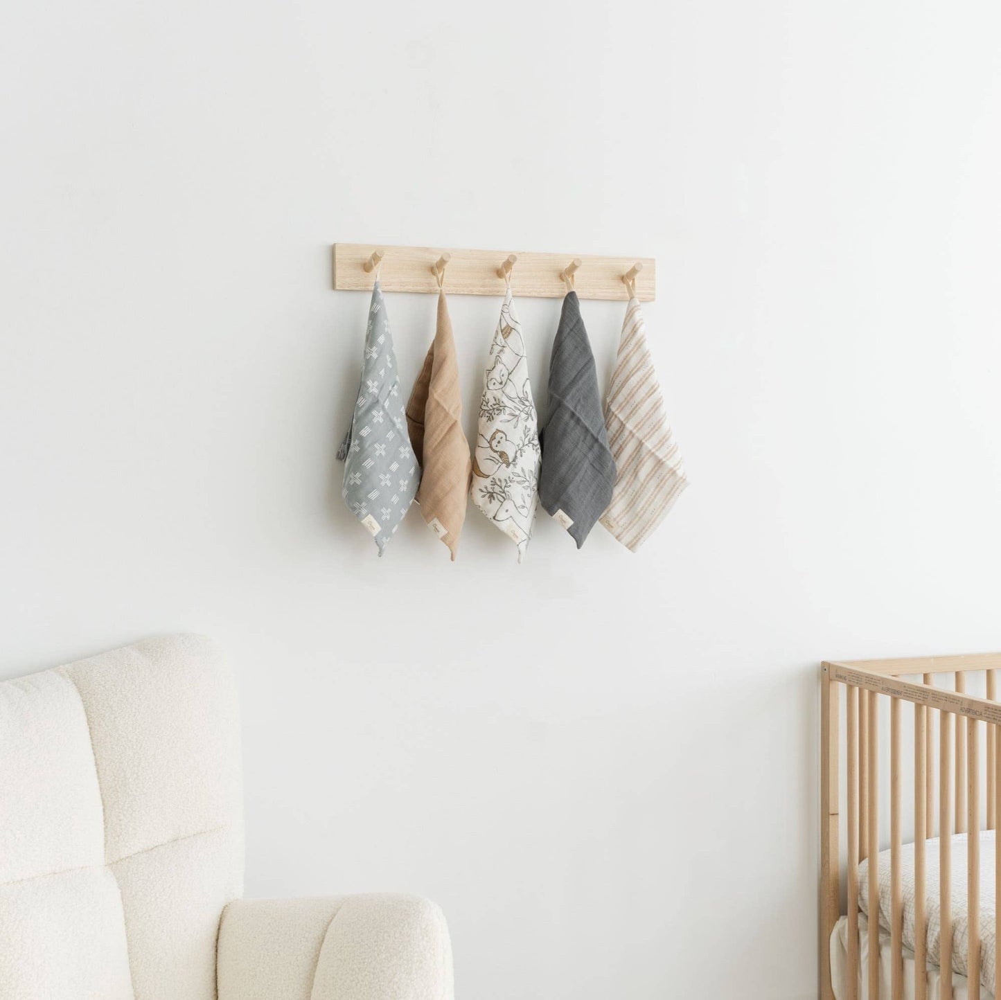 Ezra Woodland Animal 5-pc. Wash Cloth Set | Crane Baby