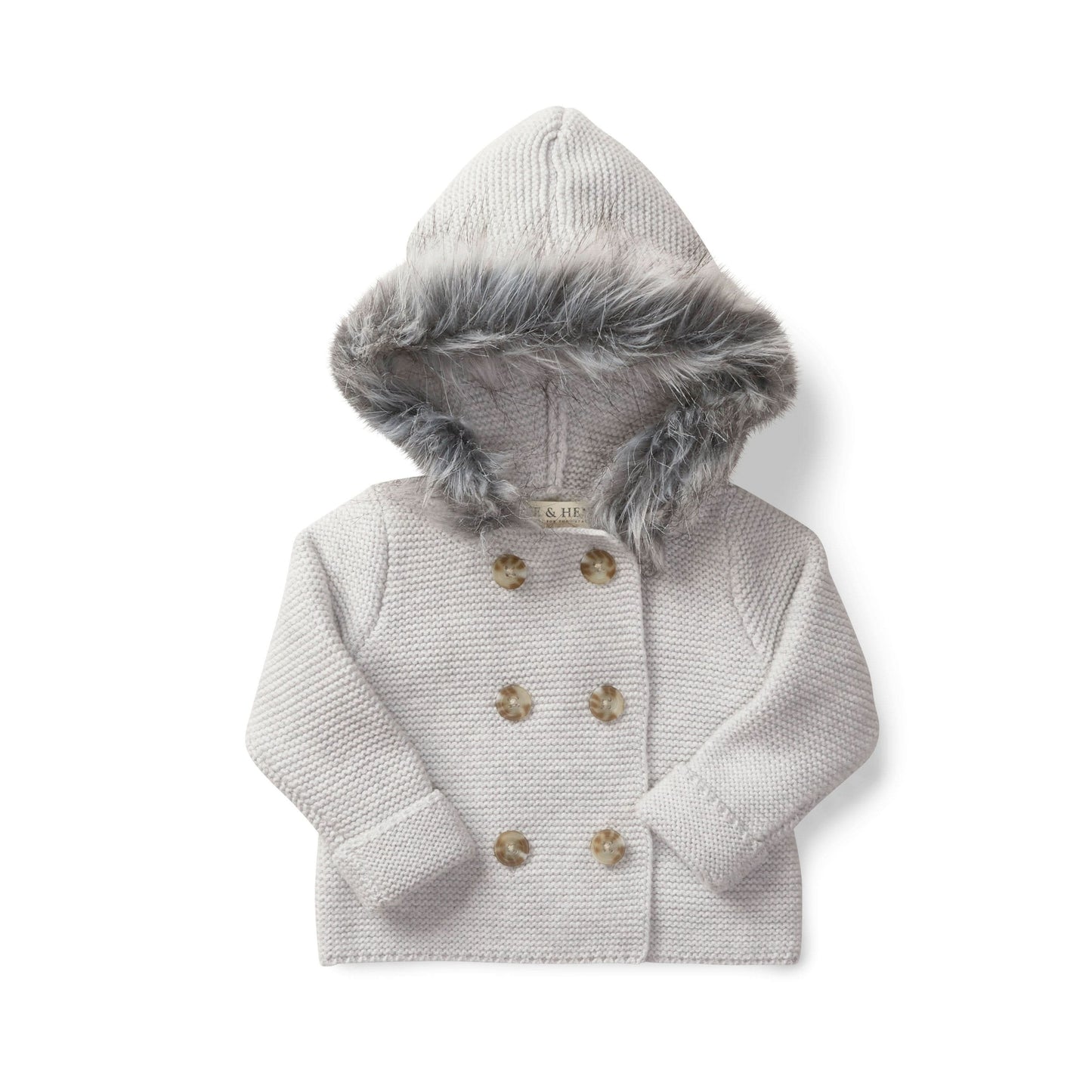Grey Faux Fur Hooded Sweater | Hope & Henry