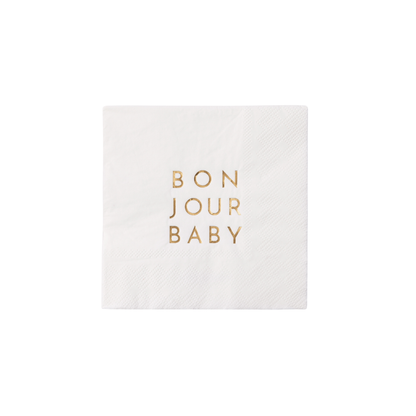 Bonjour Baby White Cocktail Napkins | Bonjour Fête