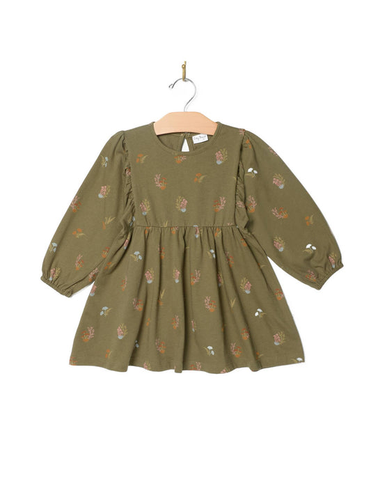 Lichen Mushrooms Puff Sleeve Dress | City Mouse Studio
