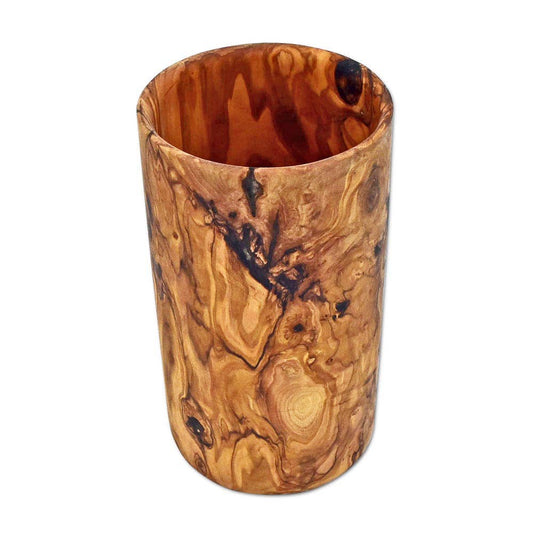 Slim Round Utensil Crock | Olive Wood