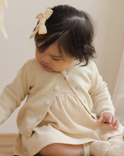 Knit Cardigan - Heathered Natural | Quincy Mae