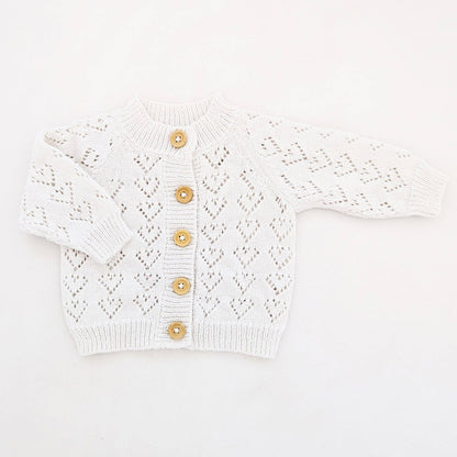 White Heart Lace Cardigan Sweater | Huggalugs