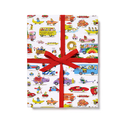 Richard Scarry Busytown Cars Wrapping Paper | Red Cap Cards