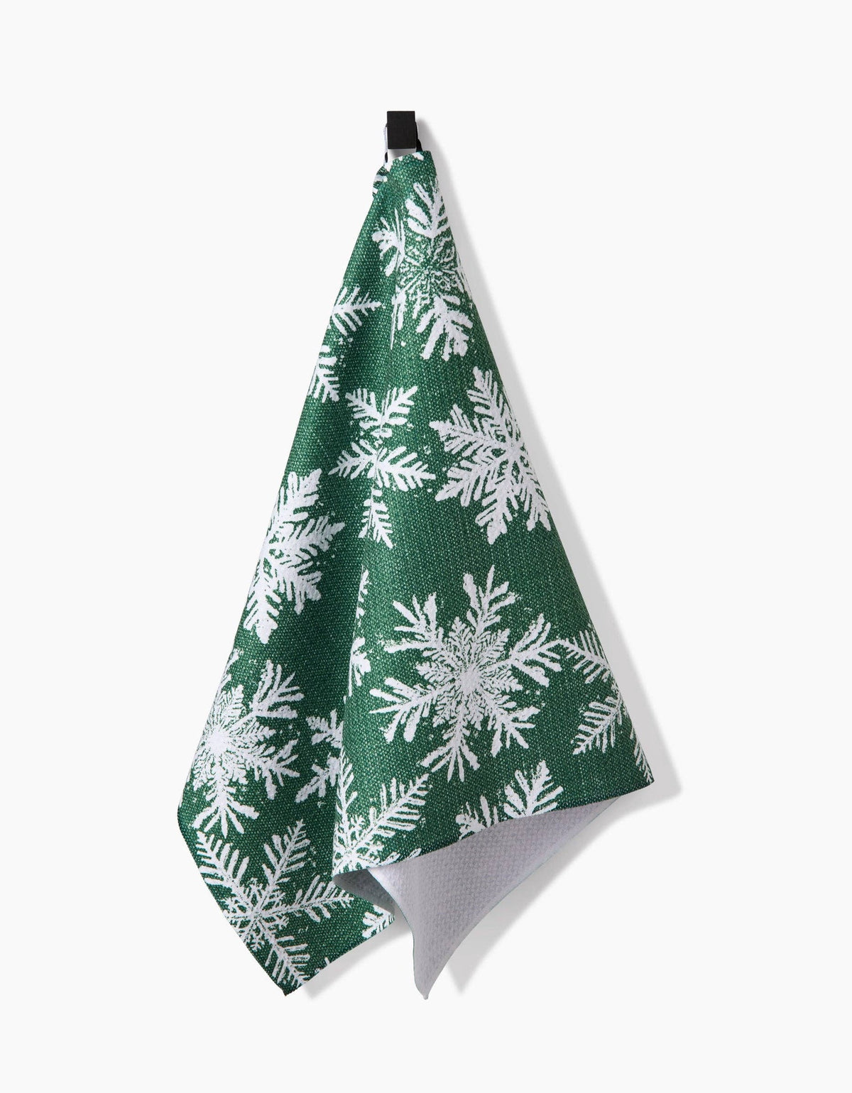 Snowy Days Green Tea Towel | Geometry