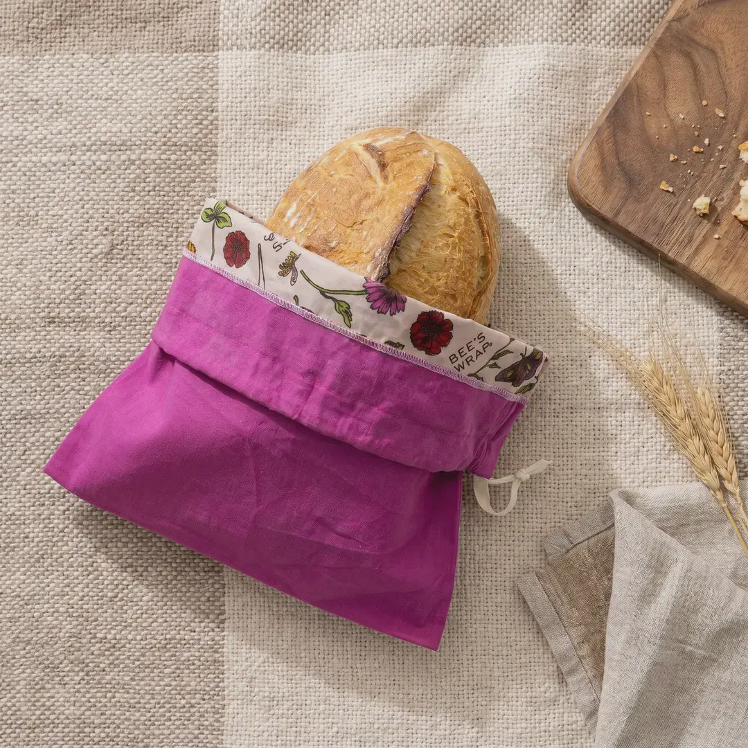 Magenta Reusable Beeswax Lined Artisan Bread Bag | Bee's Wrap