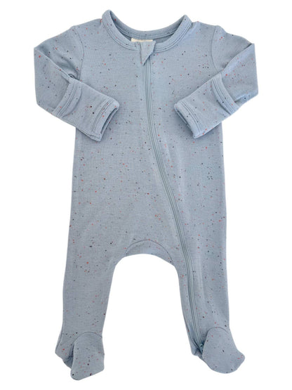 Glacier Speckle Zip Footie | Siix Collection