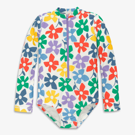 Rainbow Blooms Rash Guard Swimsuit | Primary