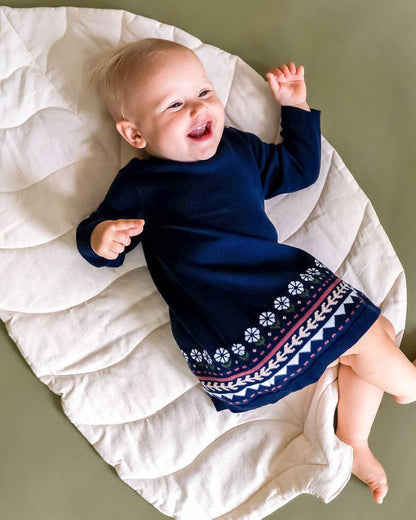 Fair Isle Organic Sweater Dress | Viverano Organics