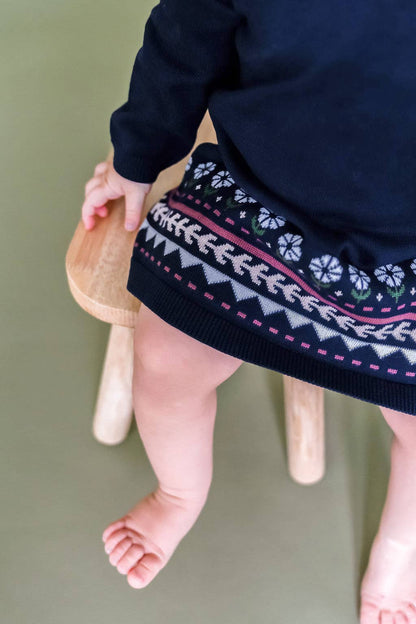 Fair Isle Organic Sweater Dress | Viverano Organics