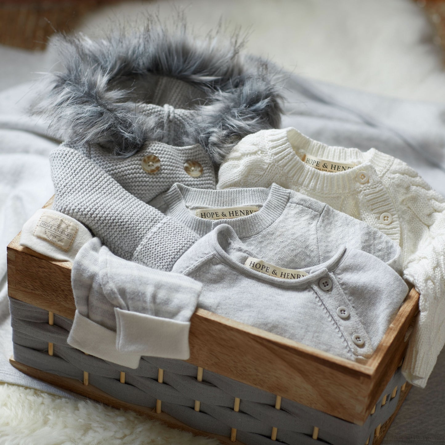 Grey Faux Fur Hooded Sweater | Hope & Henry