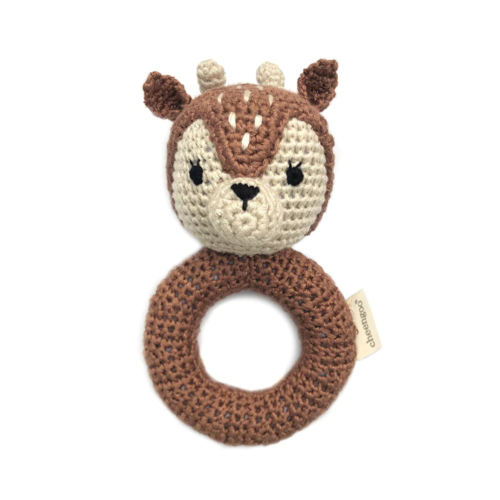 Hand Crocheted Deer Ring Rattle | Cheengoo