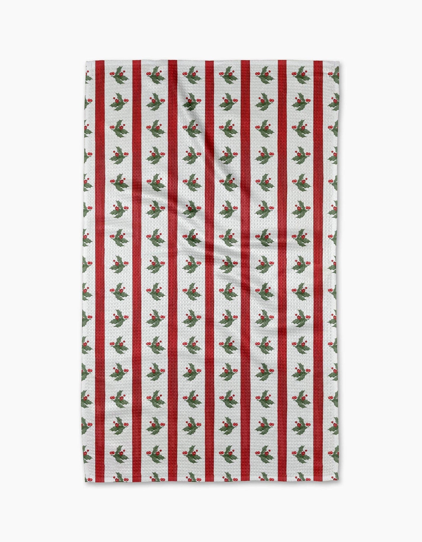 Christmas Holly Stripe Tea Towel | Geometry