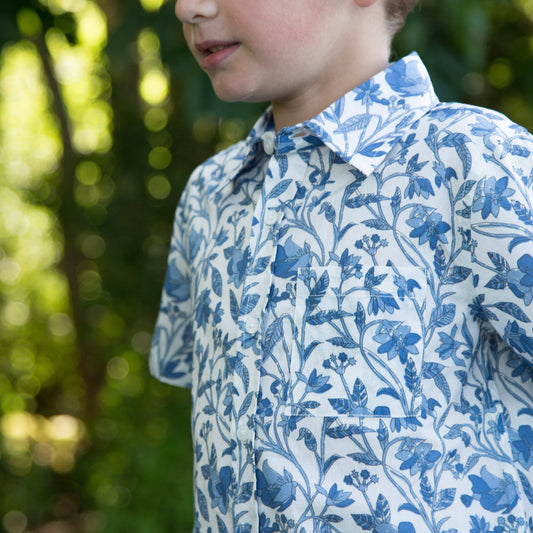 Boys Collar Shirt - Vintage Blue | Beet World