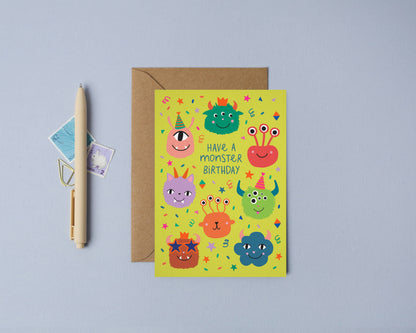 Party Monster Card | Birthday Card | Mifkins