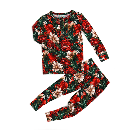 Gloria Floral Ruffle Bamboo Pajama Set | Gigi & Max