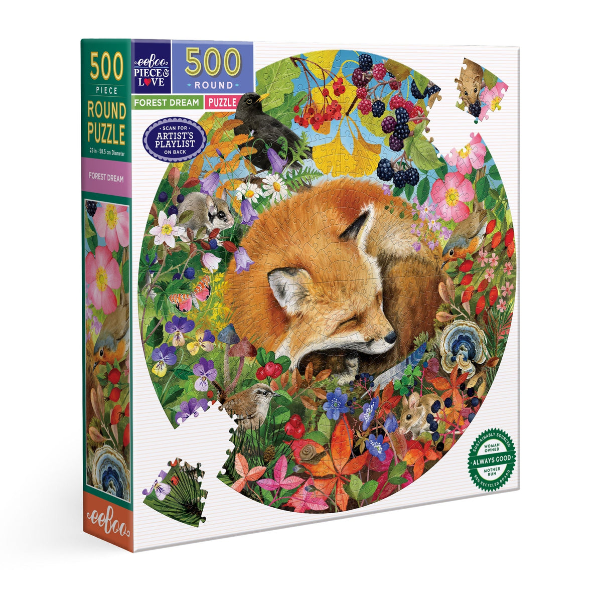 Forest Dream Round Puzzle (500pc) | Eeboo