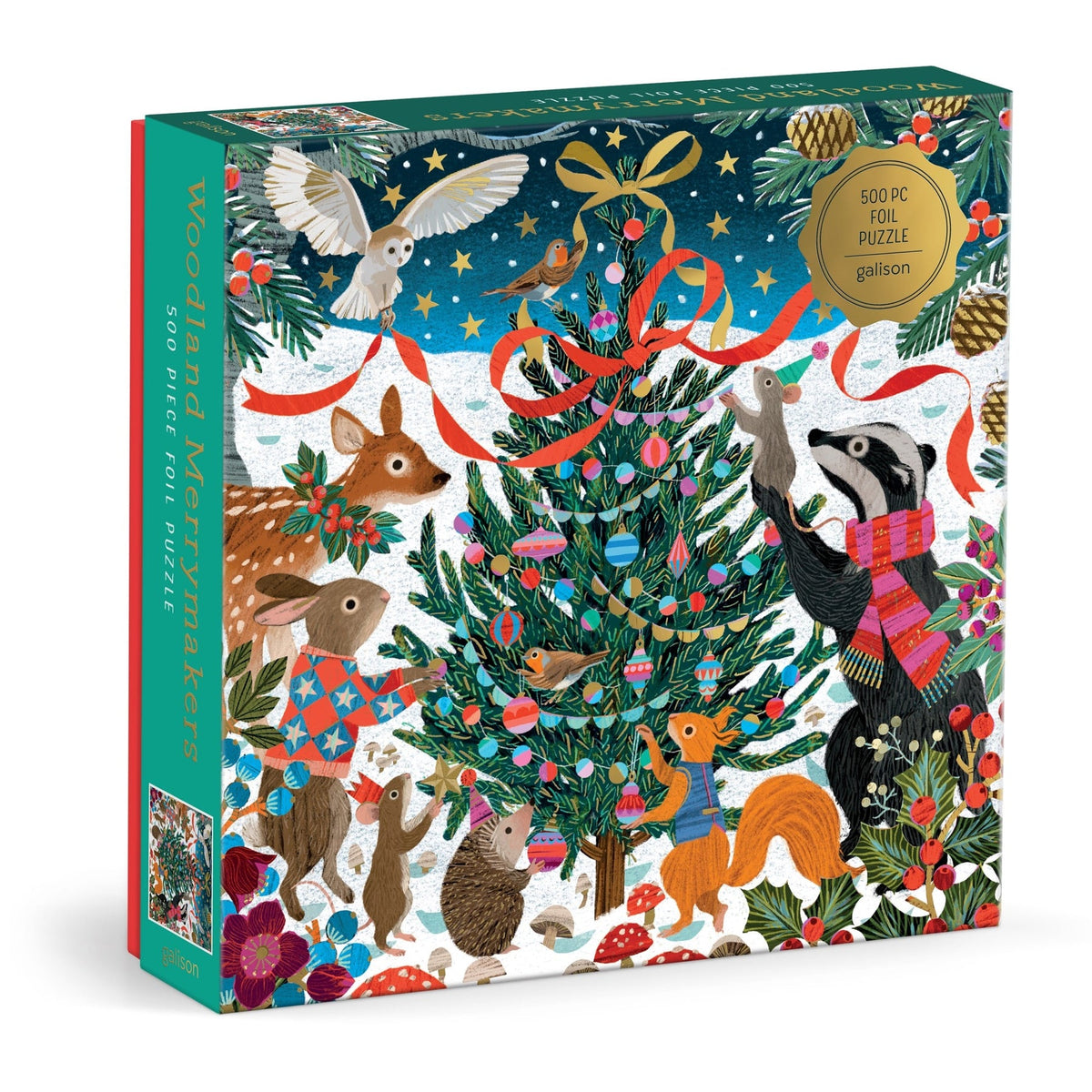 Victoria Ball Woodland Merrymakers Foil Puzzle (500 Piece) | Galison
