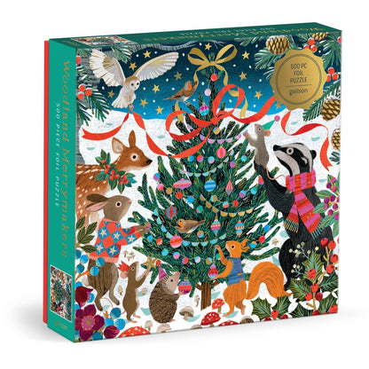 Victoria Ball Woodland Merrymakers Foil Puzzle (500 Piece) | Galison
