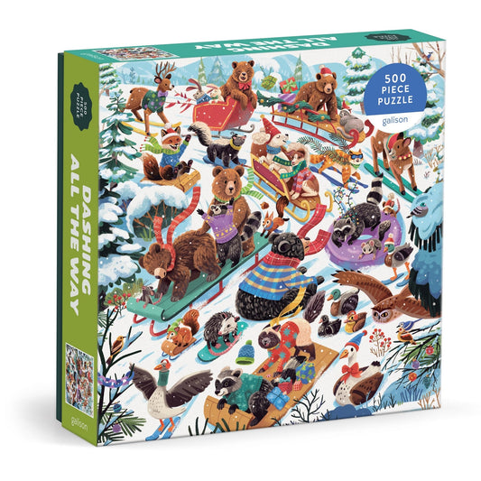 Dashing All The Way 500 Piece Puzzle | Galison