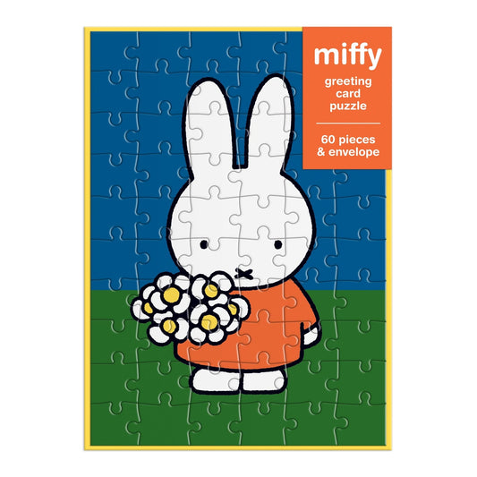 Miffy with Flowers Puzzle Card | Galison