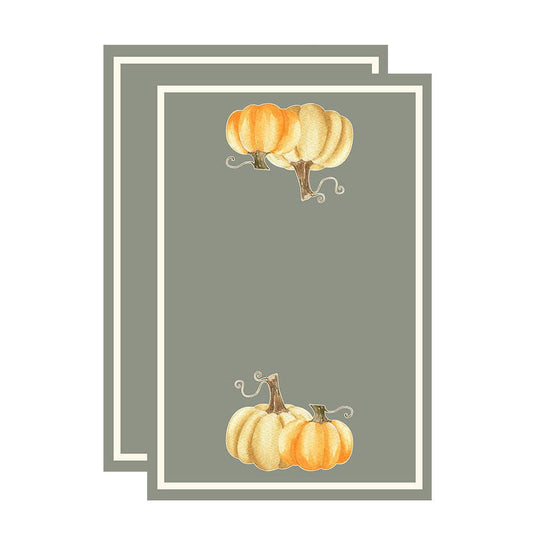 Golden Pumpkins Floursack Kitchen Towel Set | Mahogany