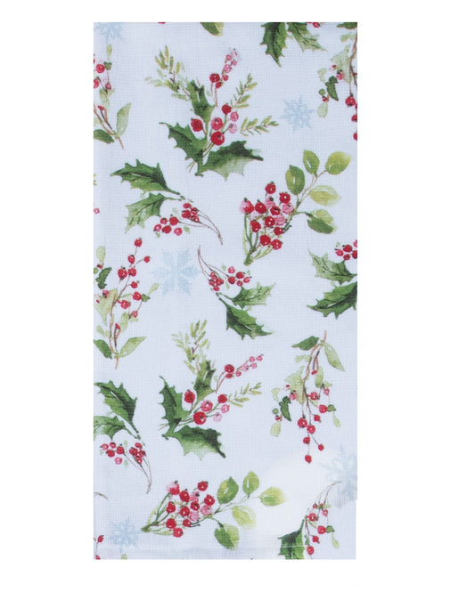 Winterberry Holly Toss Terry Towel | Kay Dee Designs