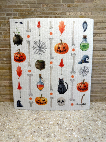 Halloween Swedish Dishcloth | Green Bee Towels