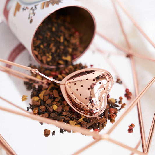 Rose Gold Plated Stainless Steel Heart Tea Infuser | Pinky Up