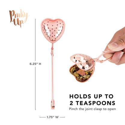 Rose Gold Plated Stainless Steel Heart Tea Infuser | Pinky Up