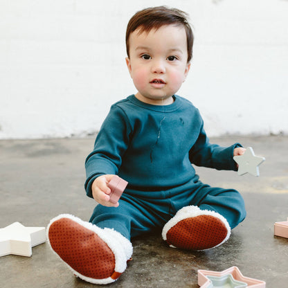 Hudson Teal Rib Pants | GoumiKids