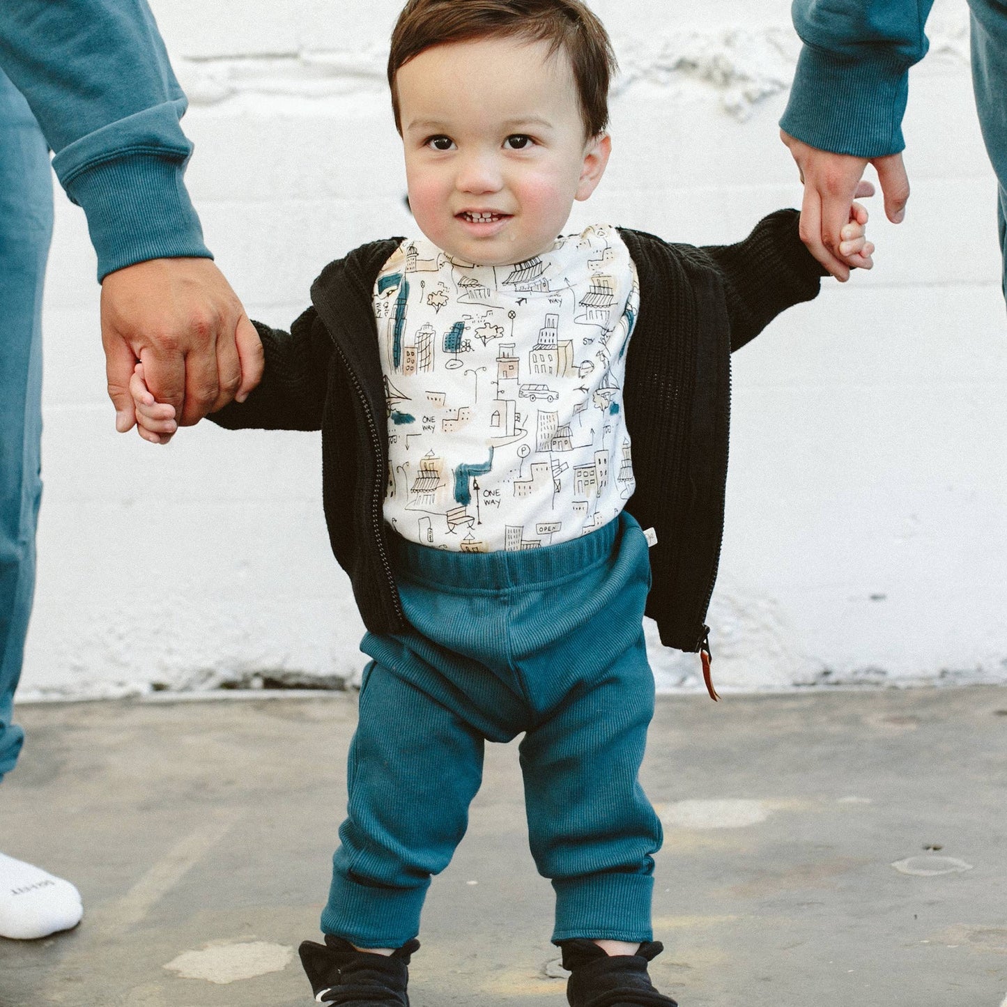 Hudson Teal Rib Pants | GoumiKids