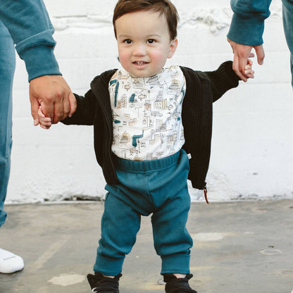 Hudson Teal Rib Pants | GoumiKids