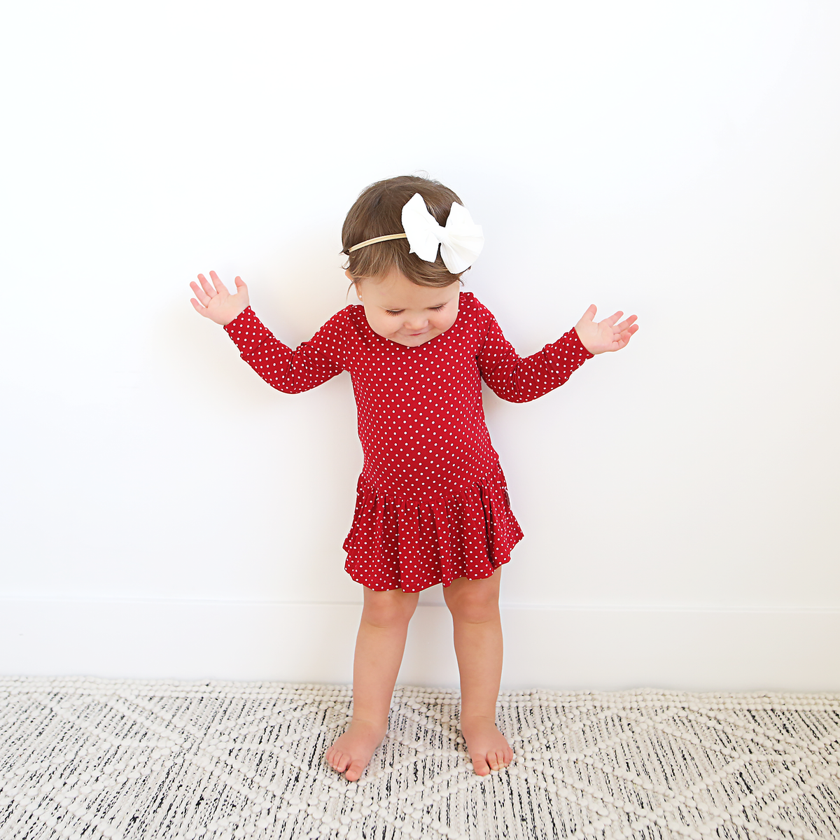 Ivy Red Dot Skirted Bodysuit | Gigi & Max