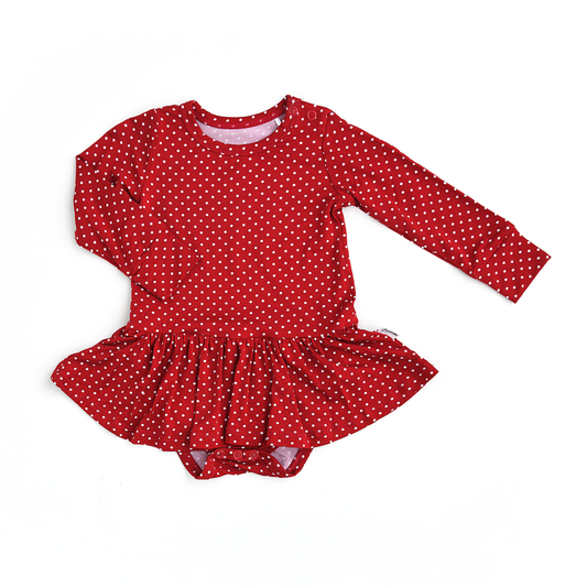 Ivy Red Dot Skirted Bodysuit | Gigi & Max