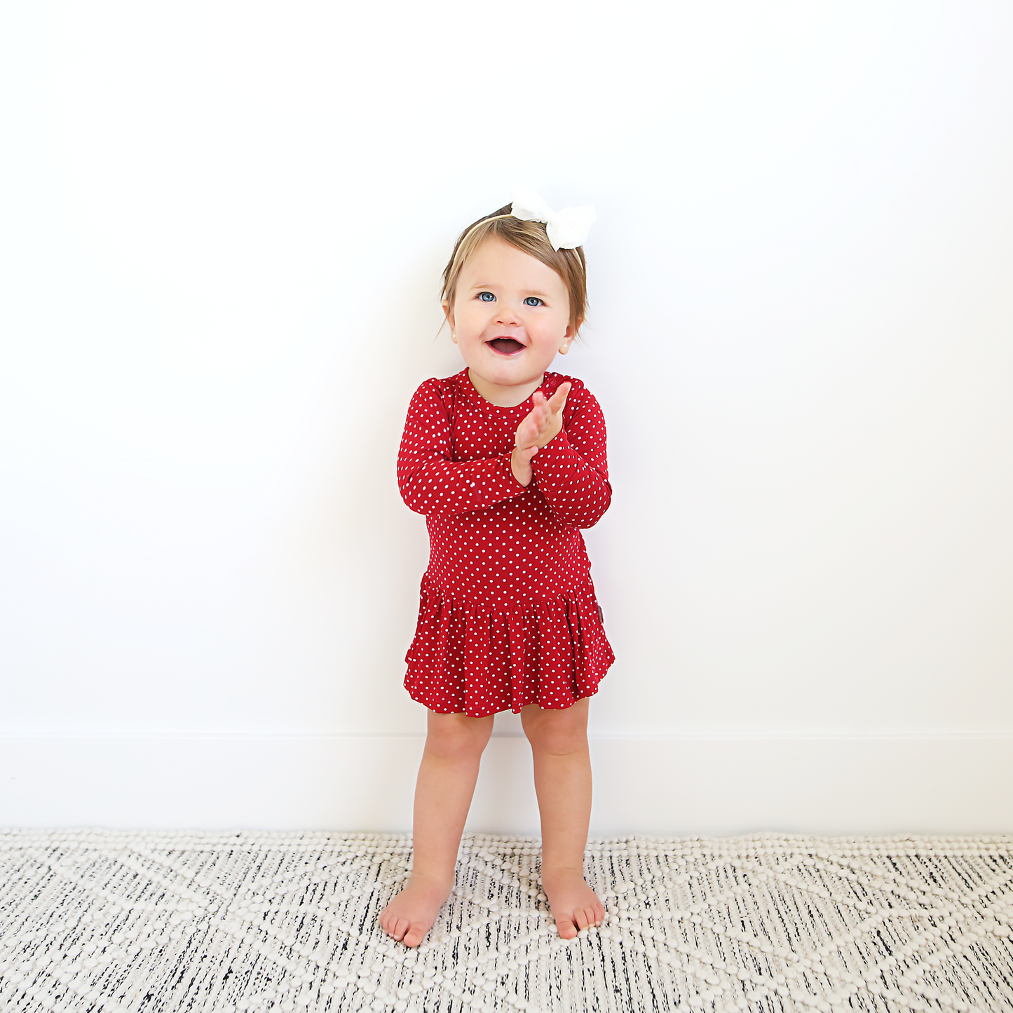 Ivy Red Dot Skirted Bodysuit | Gigi & Max