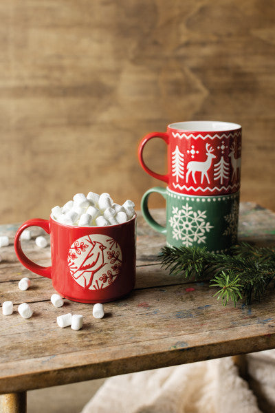 Good Tidings Stacking 16 oz Mugs (Various Designs) | Now Designs