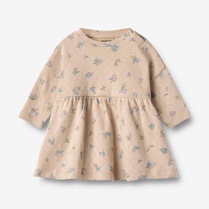 Emmy Jersey Dress - Warm Sand Flowers | Wheat