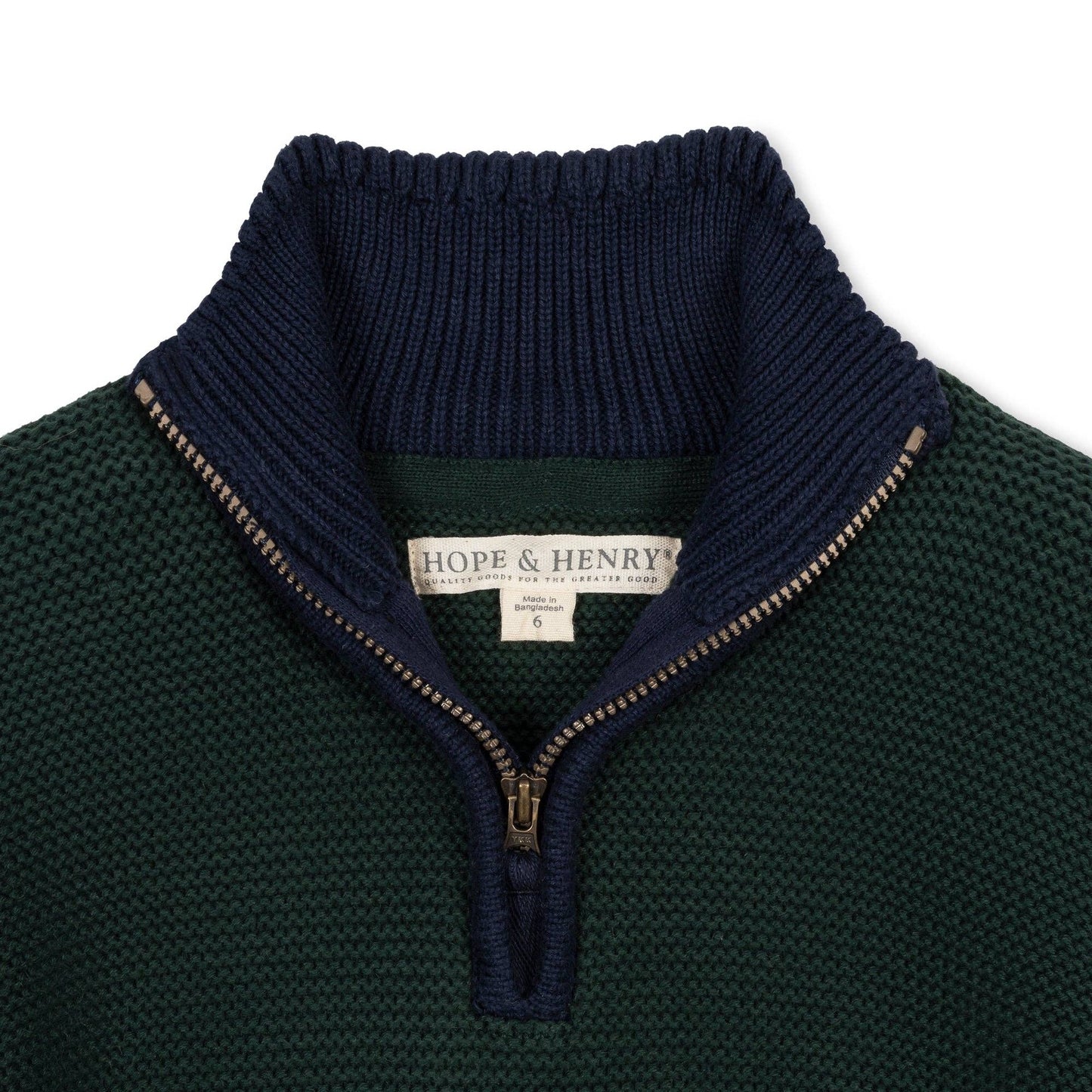 Organic Half Zip Kanga Sweater | Hope & Henry