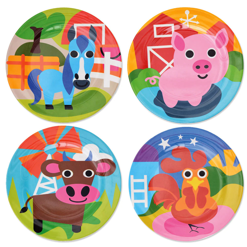 Kids Plate Set/4 (Various Prints) | French Bull