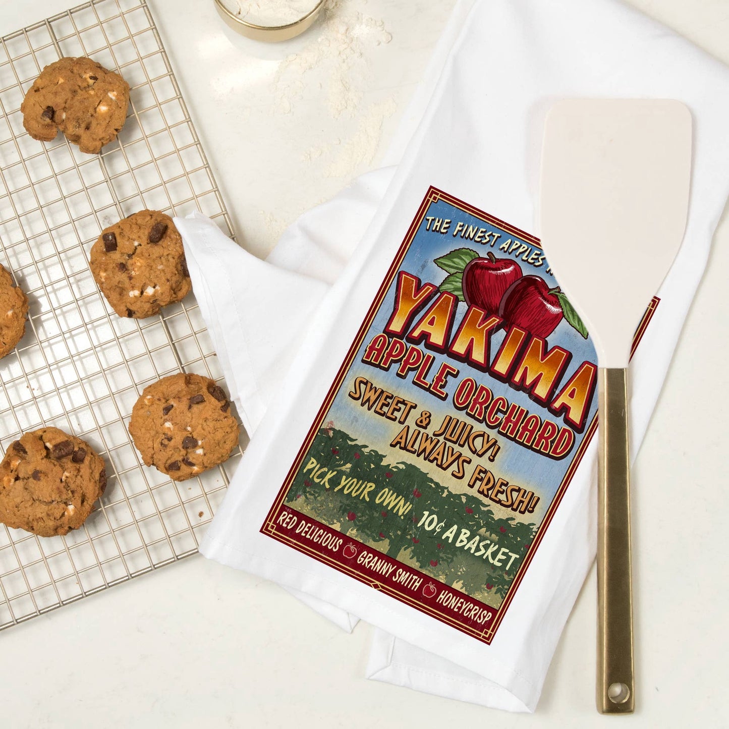 Yakima Apple Orchard Tea Towel | Lantern Press