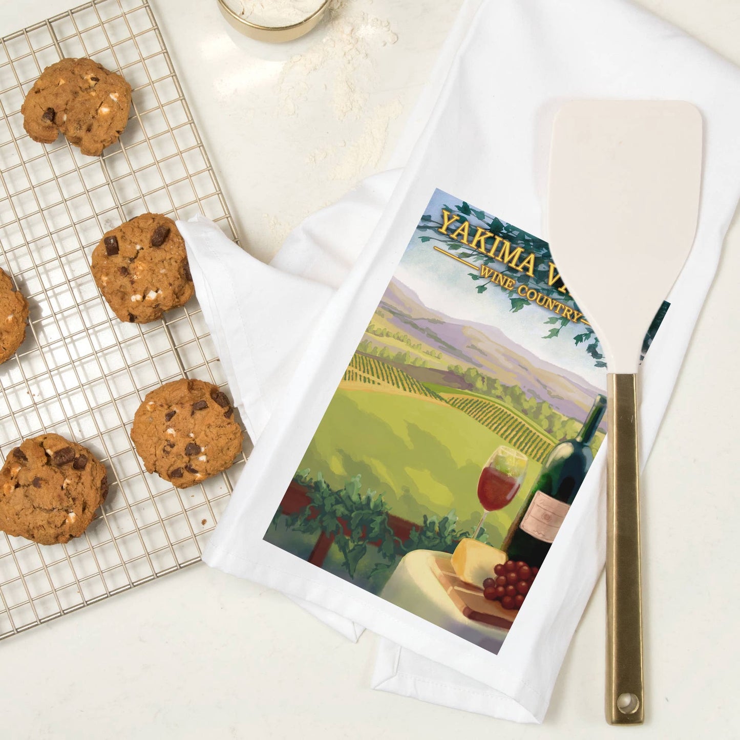 Yakima Valley Wine Country Tea Towel | Lantern Press