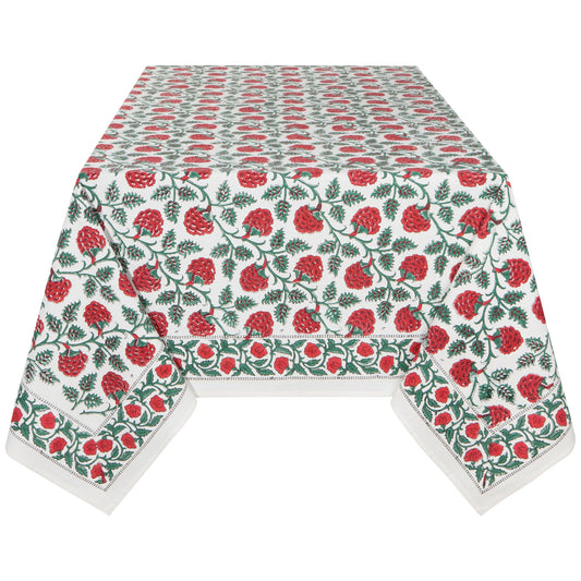 Block Print Carnation Tablecloth | Danica