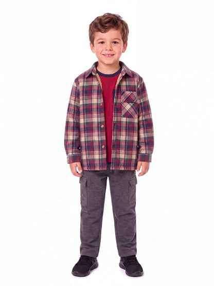 Maroon Plaid Sherpa-Lined Flannel Buttondown | Andy & Evan