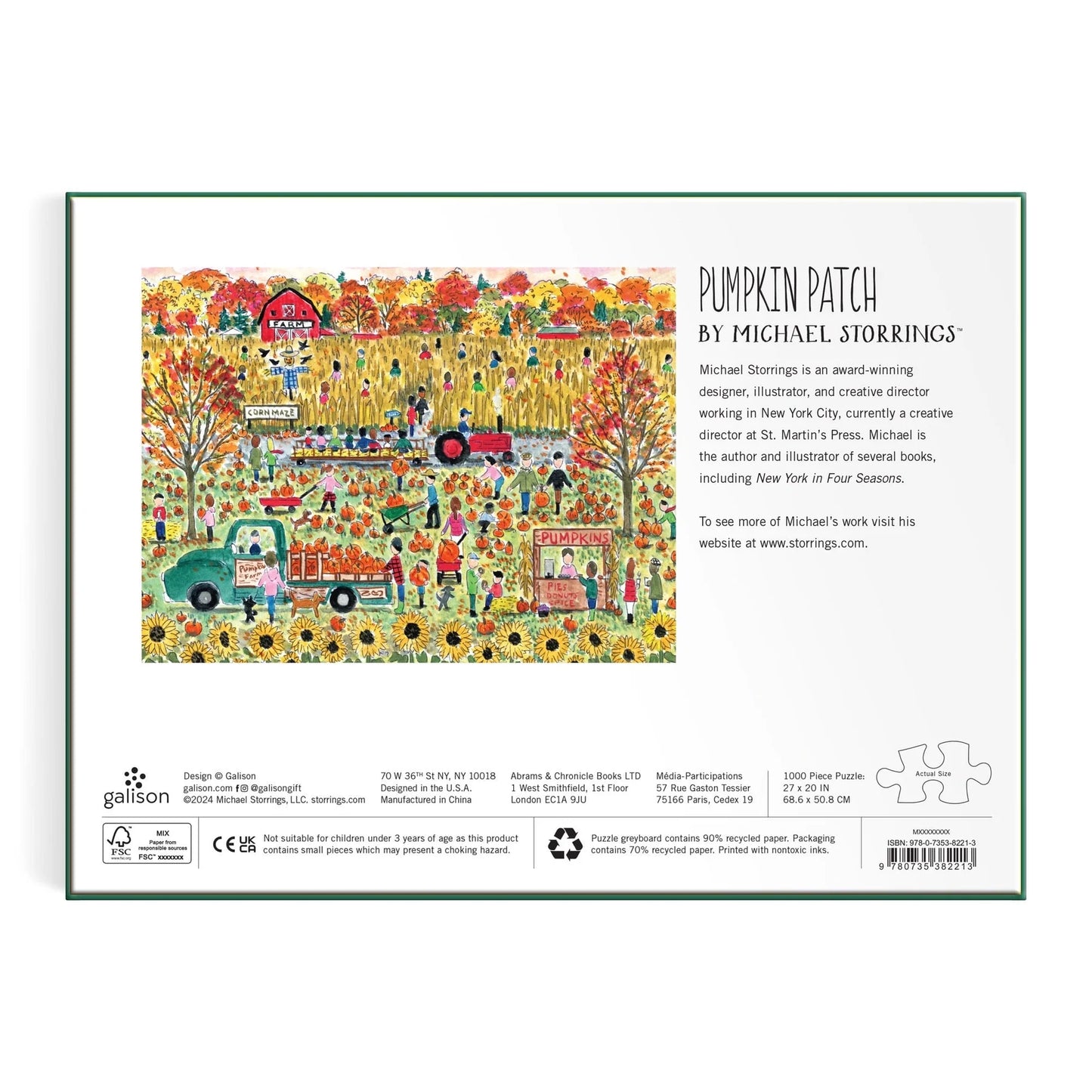 Michael Storrings Pumpkin Patch 1000 Piece Puzzle | Galison