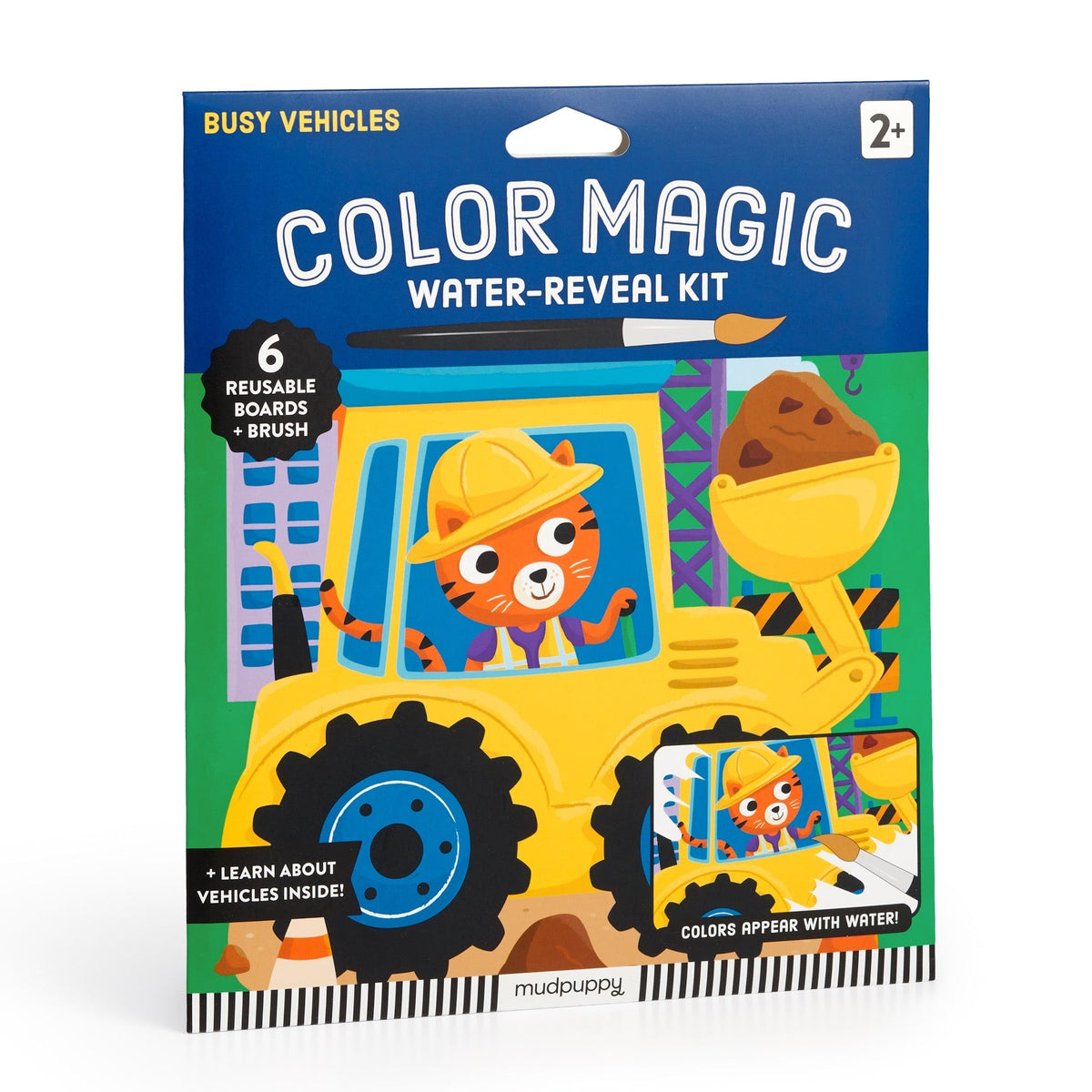 Busy Vehicles Color Magic Water-Reveal Kit | Mudpuppy