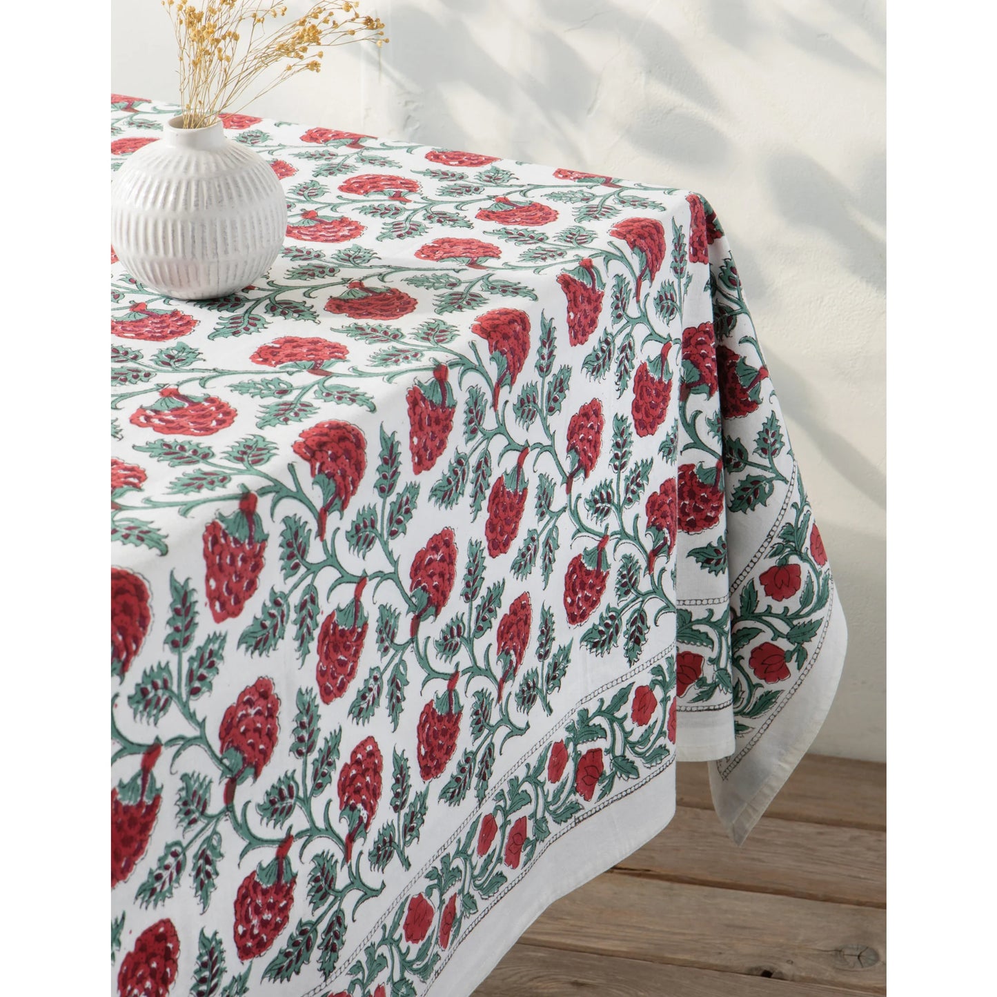 Block Print Carnation Tablecloth | Danica