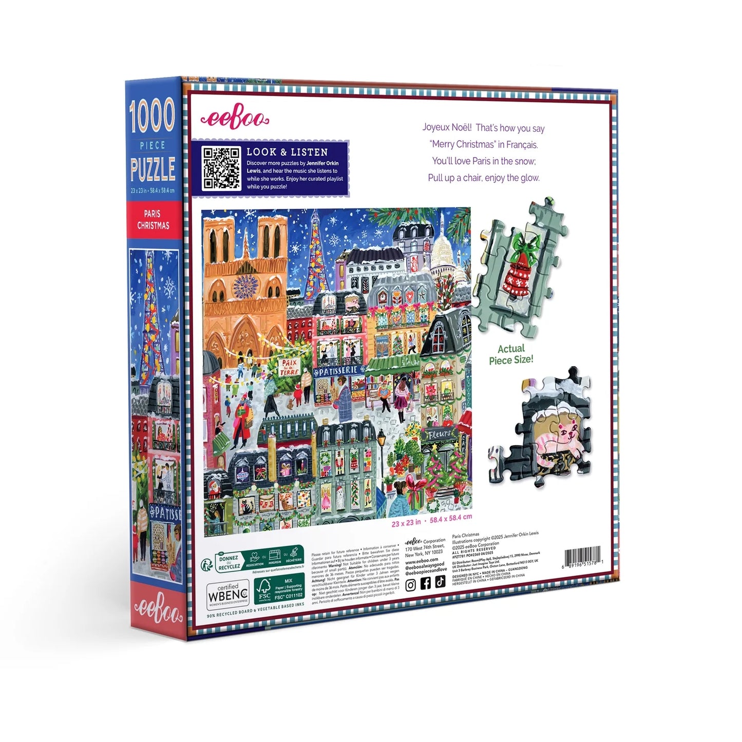 Paris Christmas Puzzle (1000 Piece) | Eeboo