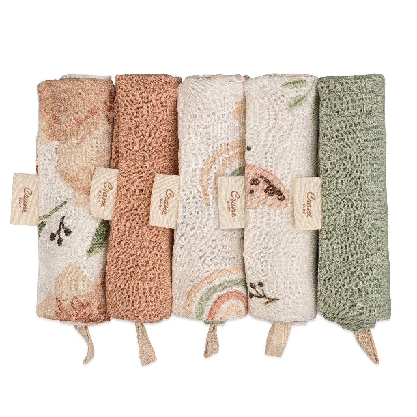 Parker Pink Floral 5-pc. Baby Wash Cloth Set | Crane Baby